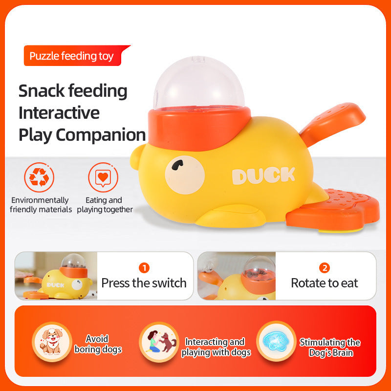Dog Puzzle Feeder Interactive Pet Food Treat Dispenser Cartoon Duck Design Anti-slip Pets Automatic Feeder Toys For Dog Training Pet Products Nak Health and Beauty