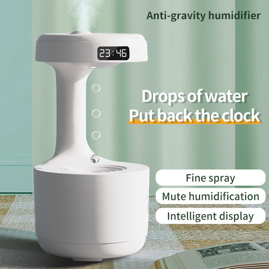 Bedroom Anti-Gravity Humidifier With Clock Water Drop Backflow Aroma Diffuser Large Capacity Office Bedroom Mute Heavy Fog Household Sprayer Nak Health and Beauty