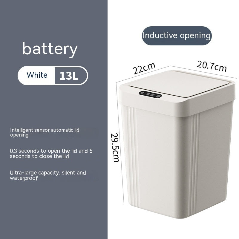 Kitchen Living Room Waterproof Automatic Smart Induction Trash Can With Lid Nak Health and Beauty