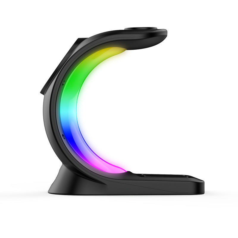 4 In 1 Magnetic Wireless Charger Fast Charging For Smart Phone Atmosphere Light Charging Station For Airpods Pro I-phone Watch Nak Health and Beauty