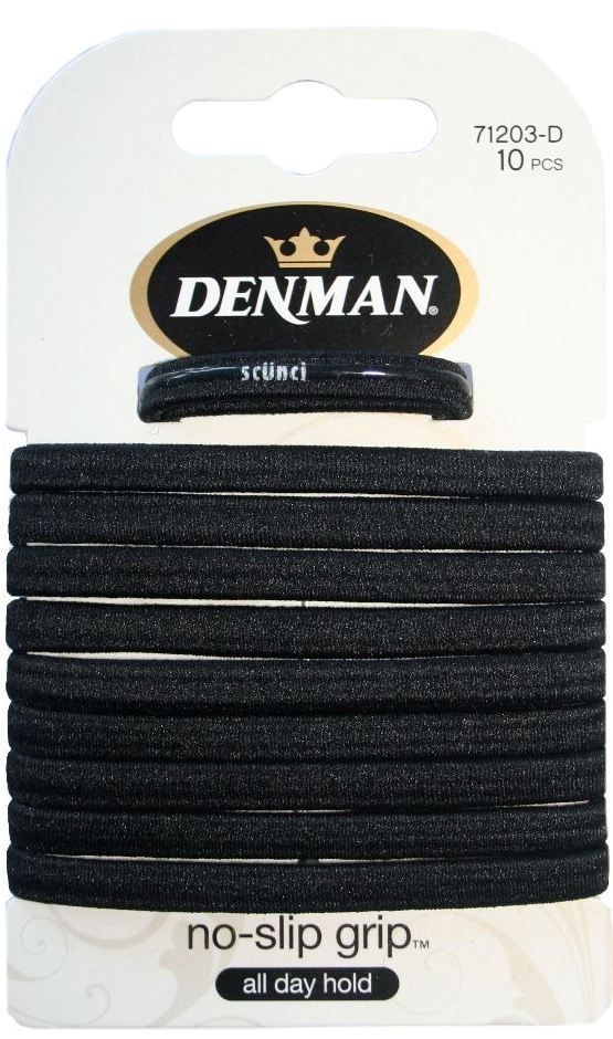 Denman 10 Pk No slip  Elastics Black Nak Health and Beauty