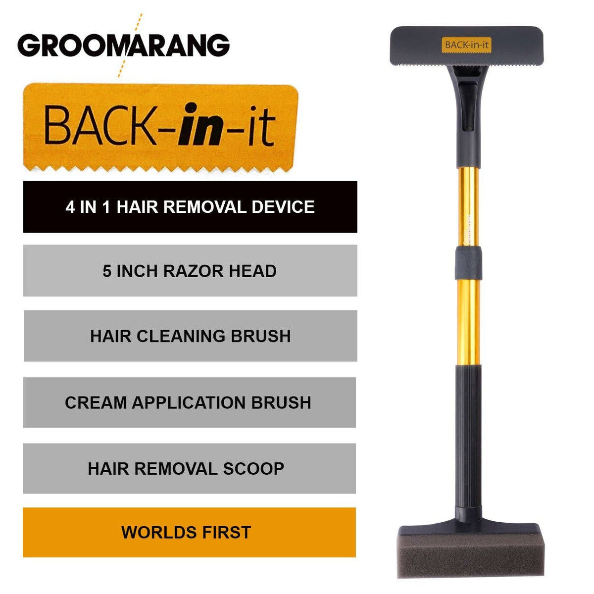 Groomarang 'back in It' Back and Body Hair Removal Device- Back Shaver Nak Health and Beauty