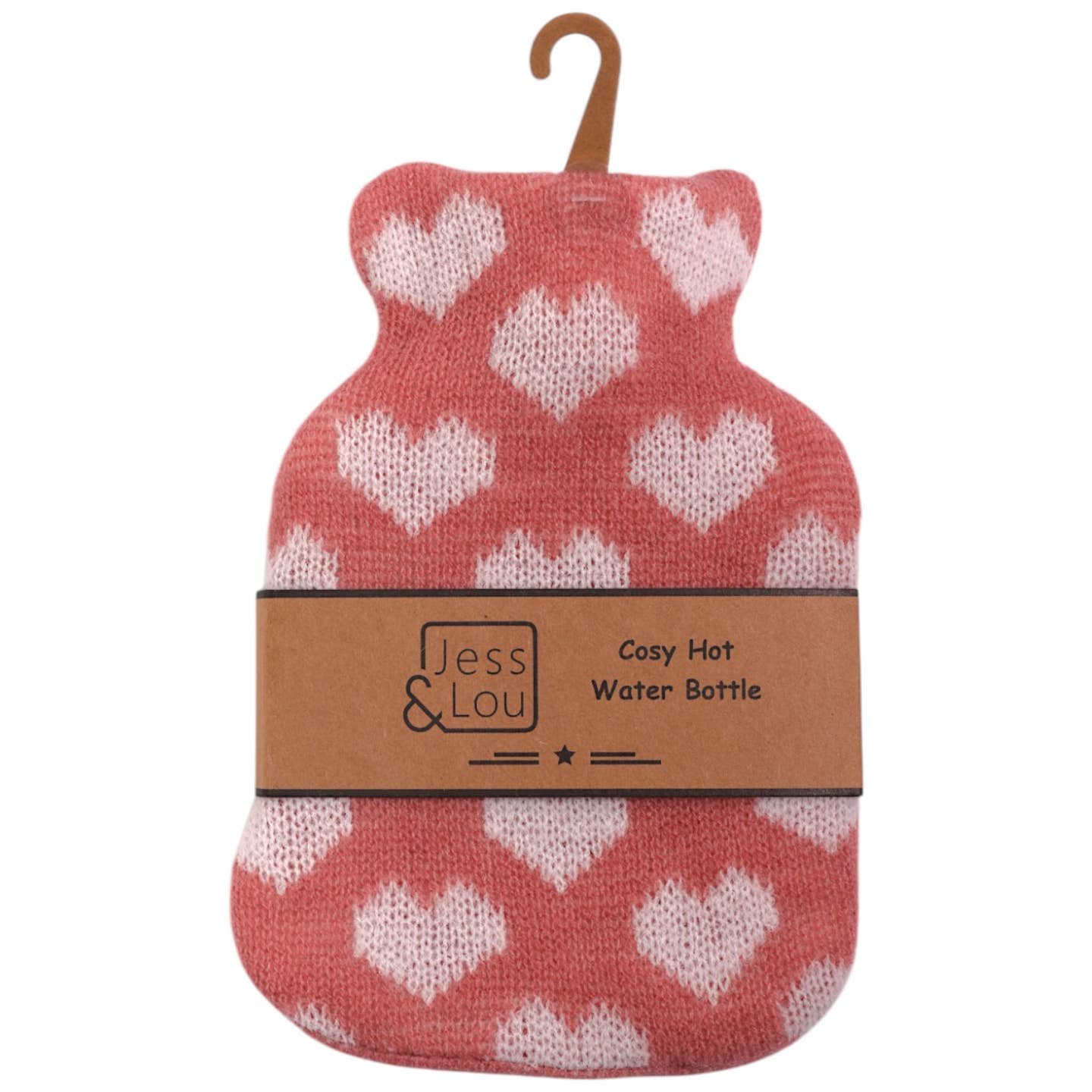 Pink & White Hearts Mini Hot Water Bottle CC100 Nak Health and Beauty