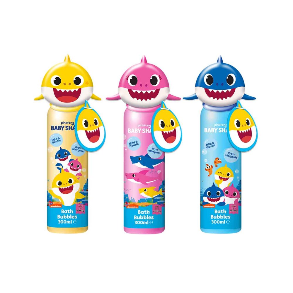 3 x BABY SHARK BUBBLE BATH AND TOPPER 300ML Nak Health and Beauty