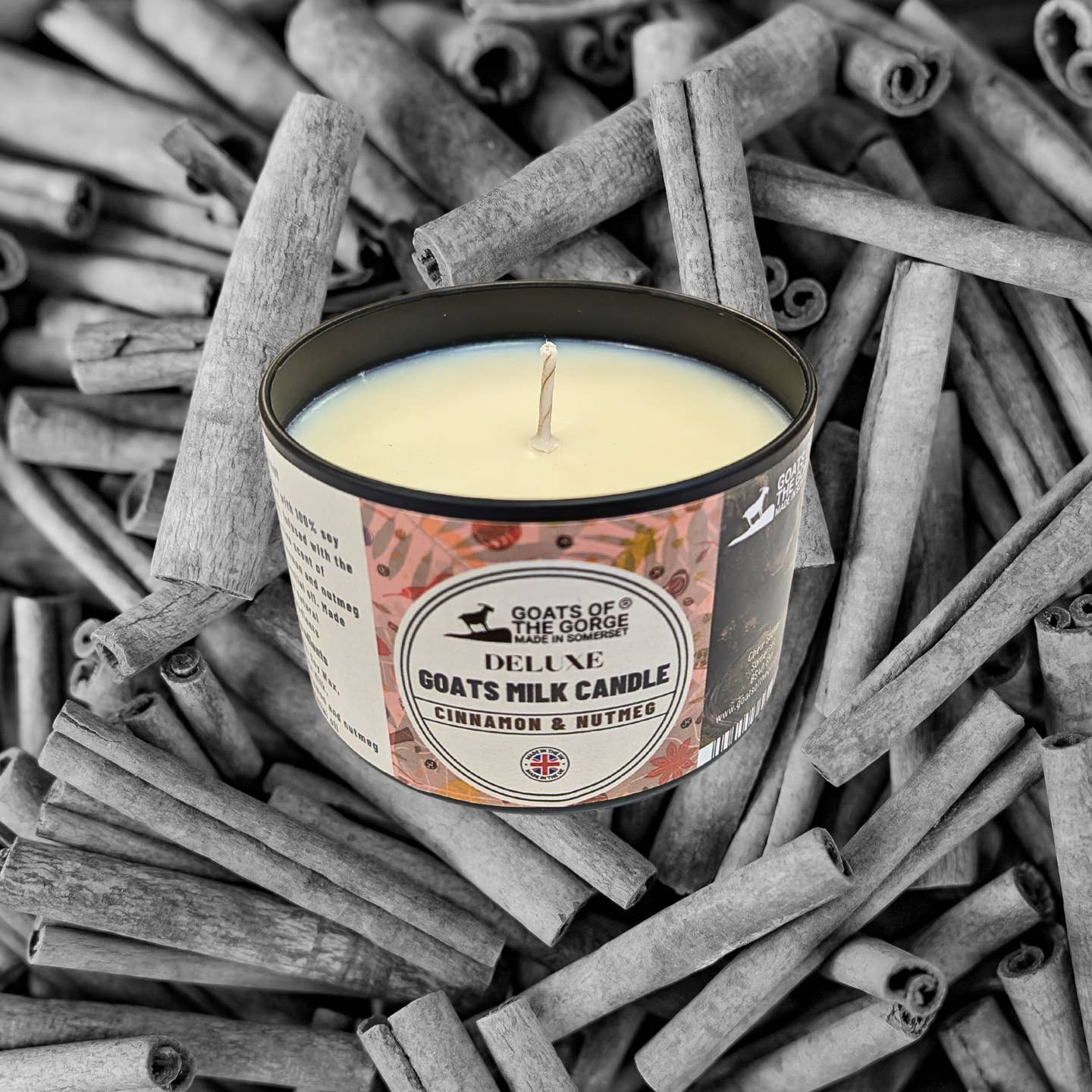 Deluxe Goats Milk Candles By Goats of the Gorge Ltd 275ml Cinammon & Nutmeg Nak Health and Beauty