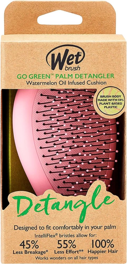 GO GREEN PALM DETANGLER WATERMELON HAIRBRUSH Nak Health and Beauty