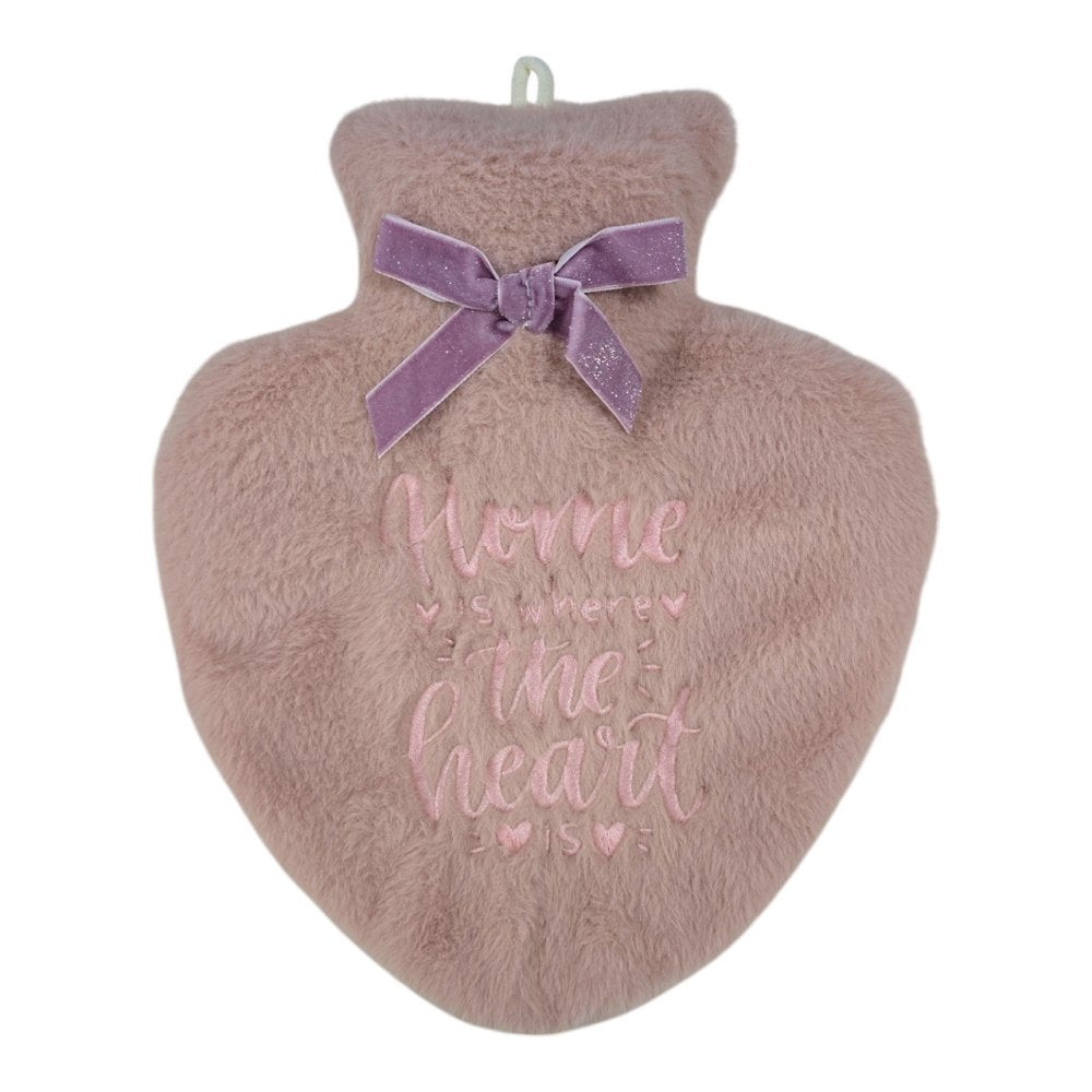 HEART EMBROIDERED COVERED HOT WATER BOTTLE Nak Health and Beauty