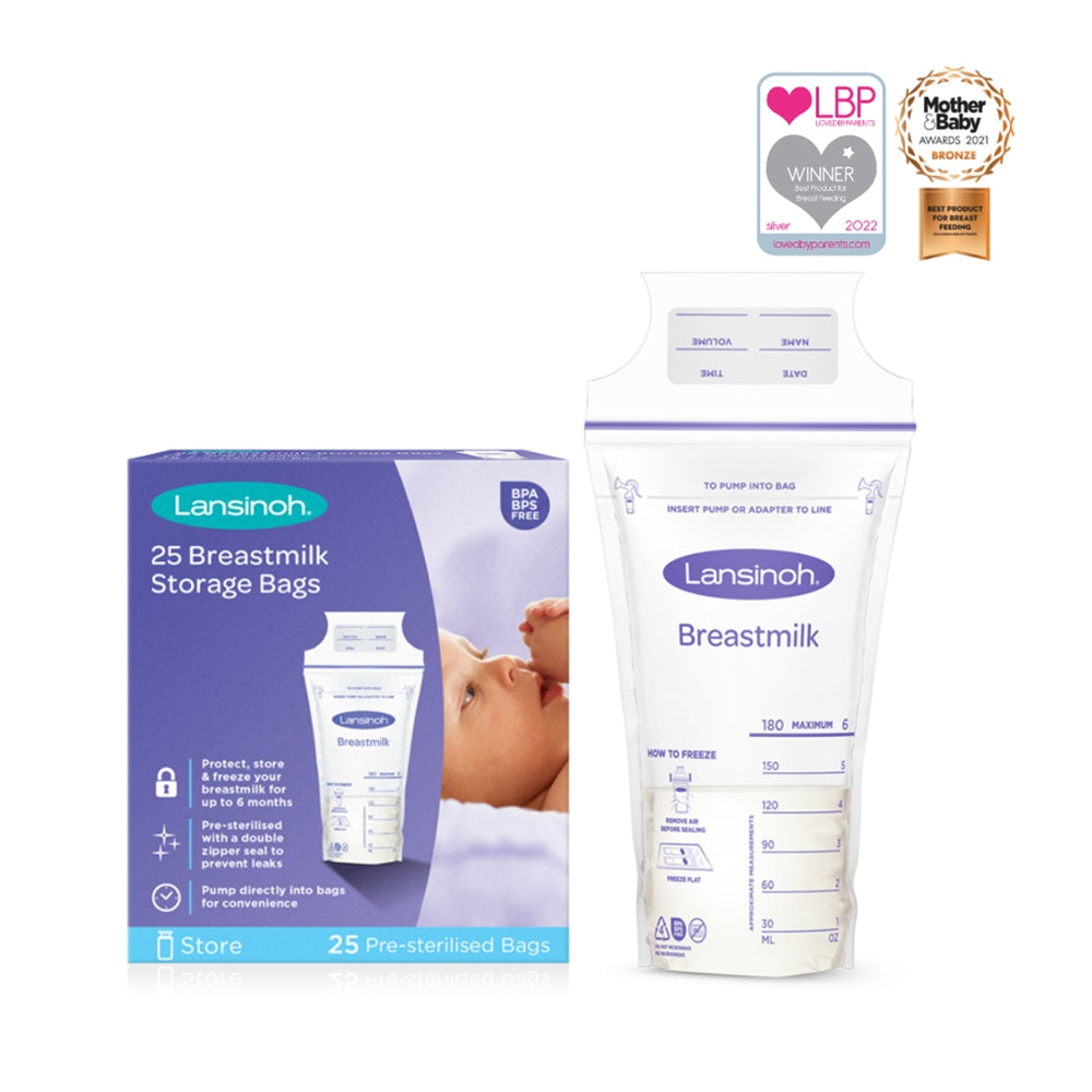 LANSINOH BREASTMILK STORAGE BAGS 25PK Nak Health and Beauty