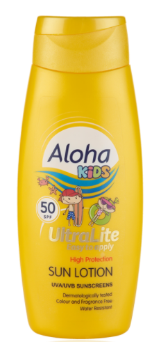 Aloha Ultralite Kids Sun Lotion Spf50 250ml Nak Health and Beauty