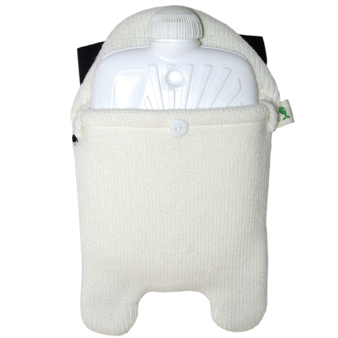 Hugo Frosch Children's eco-hot water bottle 0.8 l with knit cover "Mops" beige-melange Nak-Health-&-Beauty-