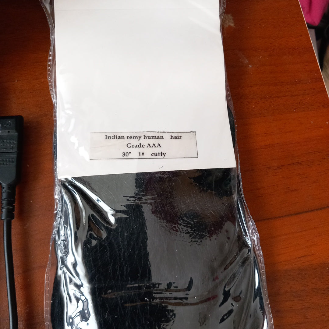 Indian Remy human hair Grade AAA 30 inch 1# Curly Nak-Health-&-Beauty-