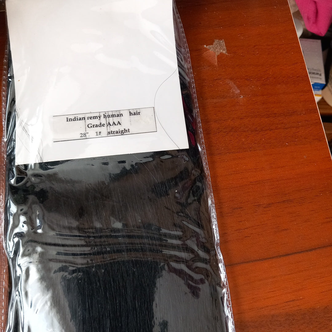Indian Remy human hair Grade AAA 28inch 1# Straight Nak-Health-&-Beauty-