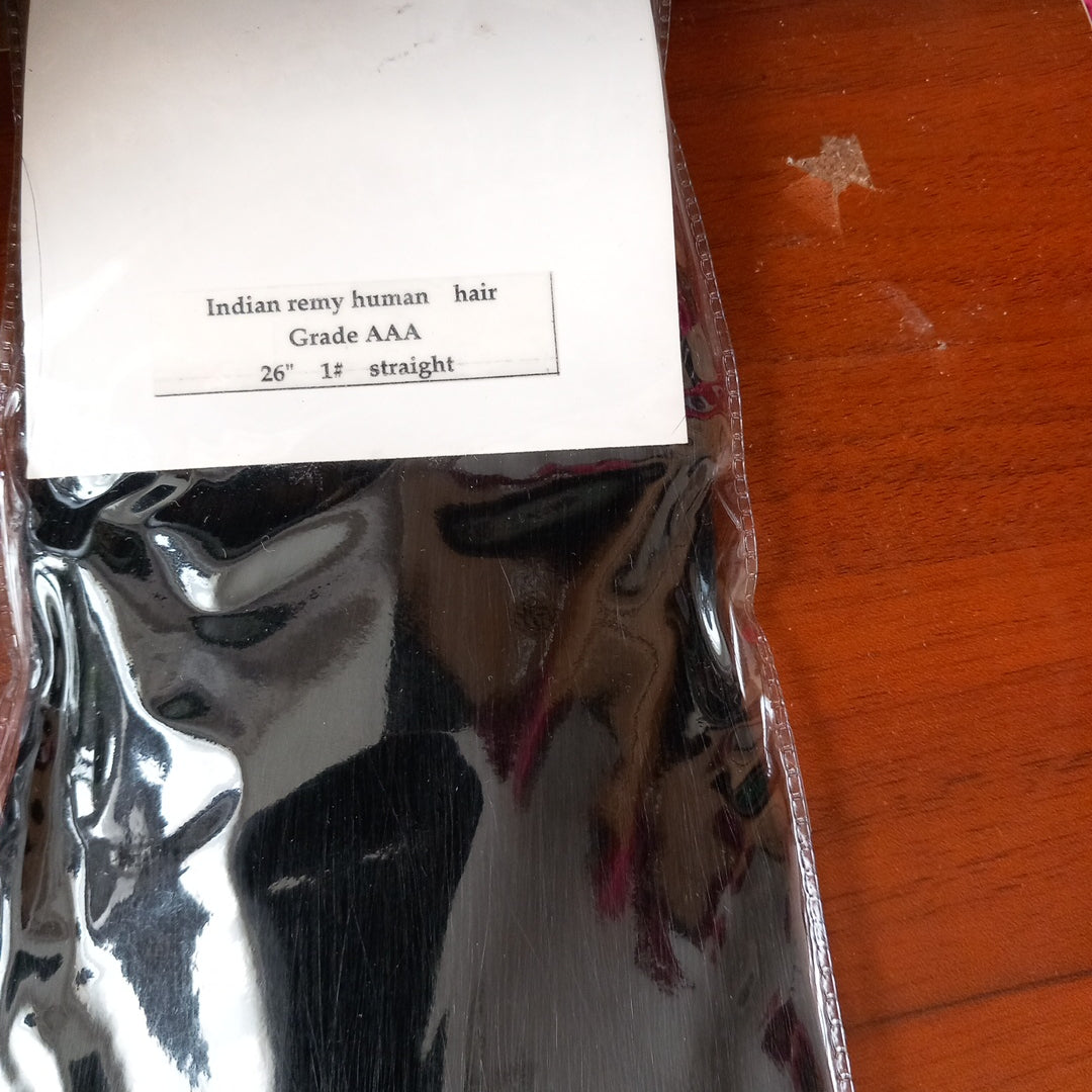 Indian Remy human hair Grade AAA 26 inch 1# Straight Nak-Health-&-Beauty-