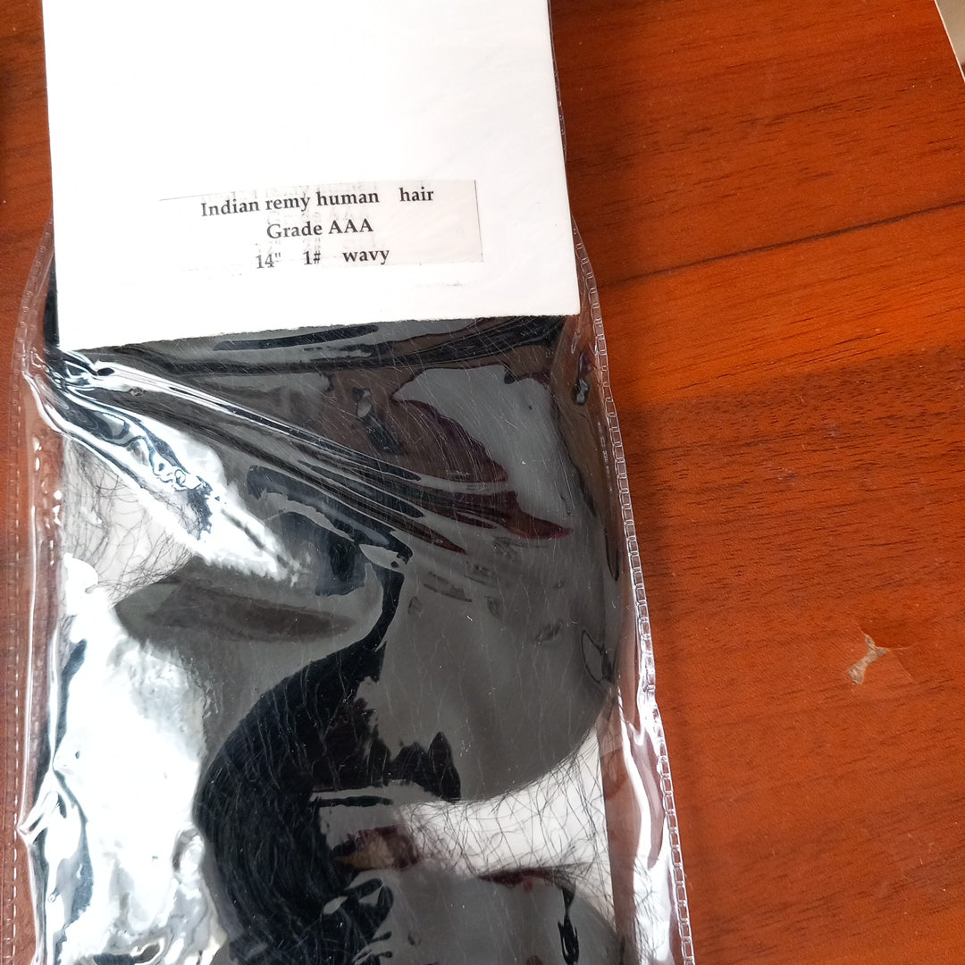 Indian Remy human hair Grade AAA 14 Inch 1# Wavy Nak-Health-&-Beauty-