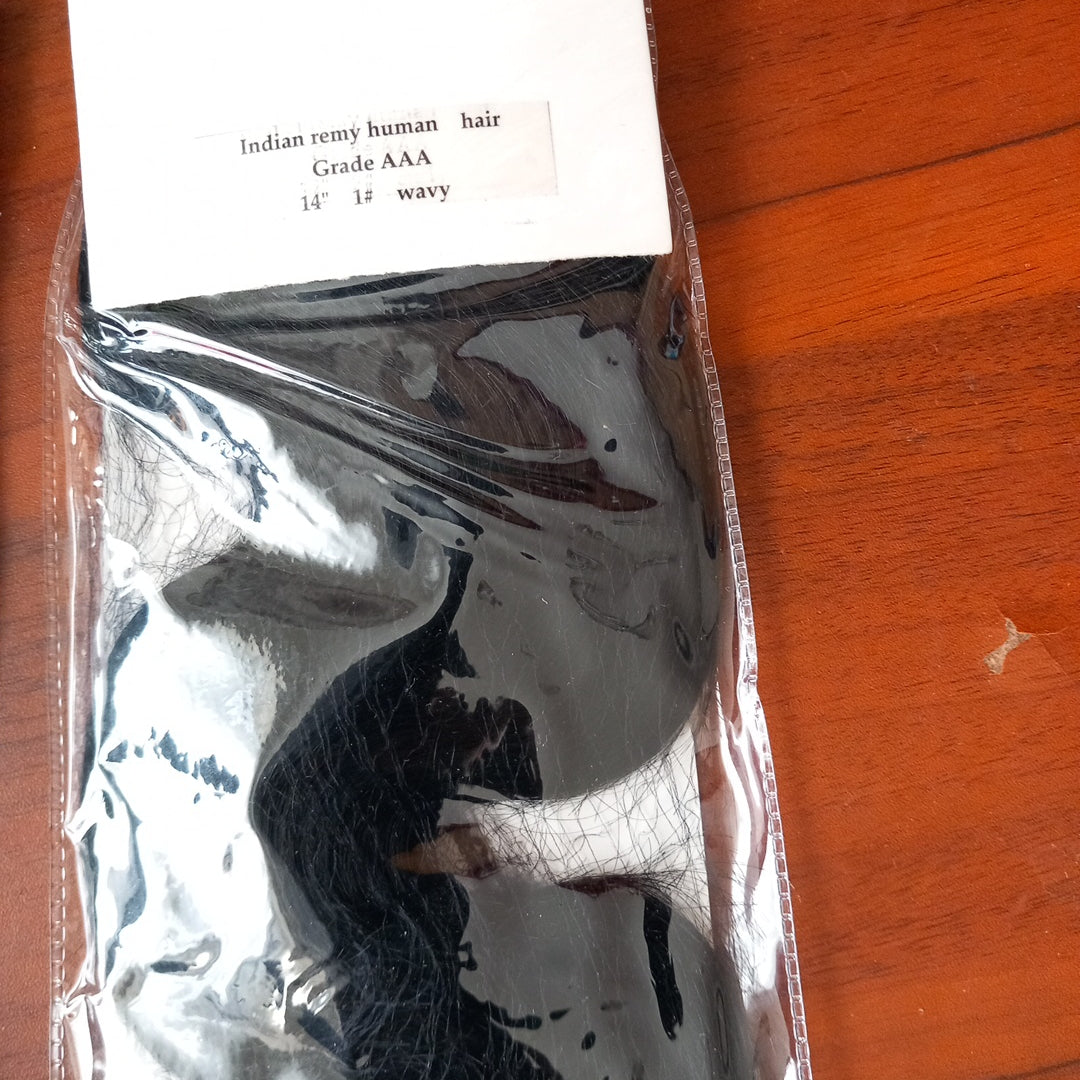 Indian Remy human hair Grade AAA 14 Inch 1# Wavy Nak-Health-&-Beauty-