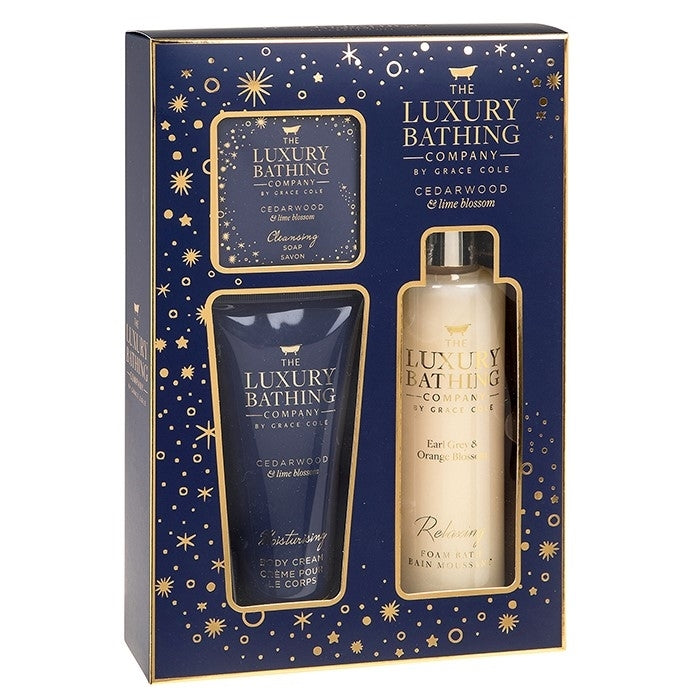 Luxury Bathing Co Sparkle & Shine Gift Pack (Cedarwood & Lime Blossom) Nak-Health-&-Beauty-