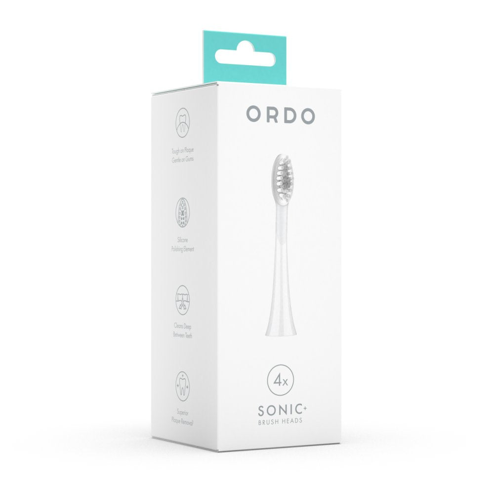 Ordo Sonic + BRUSH HEADS WHITE SILVER 4PK Nak-Health-&-Beauty-