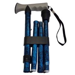 Life Healthcare Blue Folding & Adjustable Gel Grip Walking Stick **BEST-SELLER**