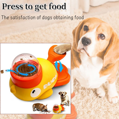 Dog Puzzle Feeder Interactive Pet Food Treat Dispenser Cartoon Duck Design Anti-slip Pets Automatic Feeder Toys For Dog Training Pet Products Nak Health and Beauty