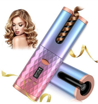 Rechargeable Automatic Hair Curler Women Portable Hair Curling Iron LCD Display Ceramic Curly Rotating Curling Wave Styer Nak Health and Beauty