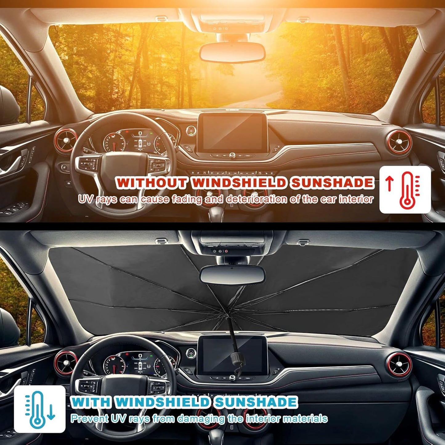 Foldable Reflector Windshields Umbrella Car Windshield Sun Shade UV Rays And Heat Sun Visor Protector Nak Health and Beauty