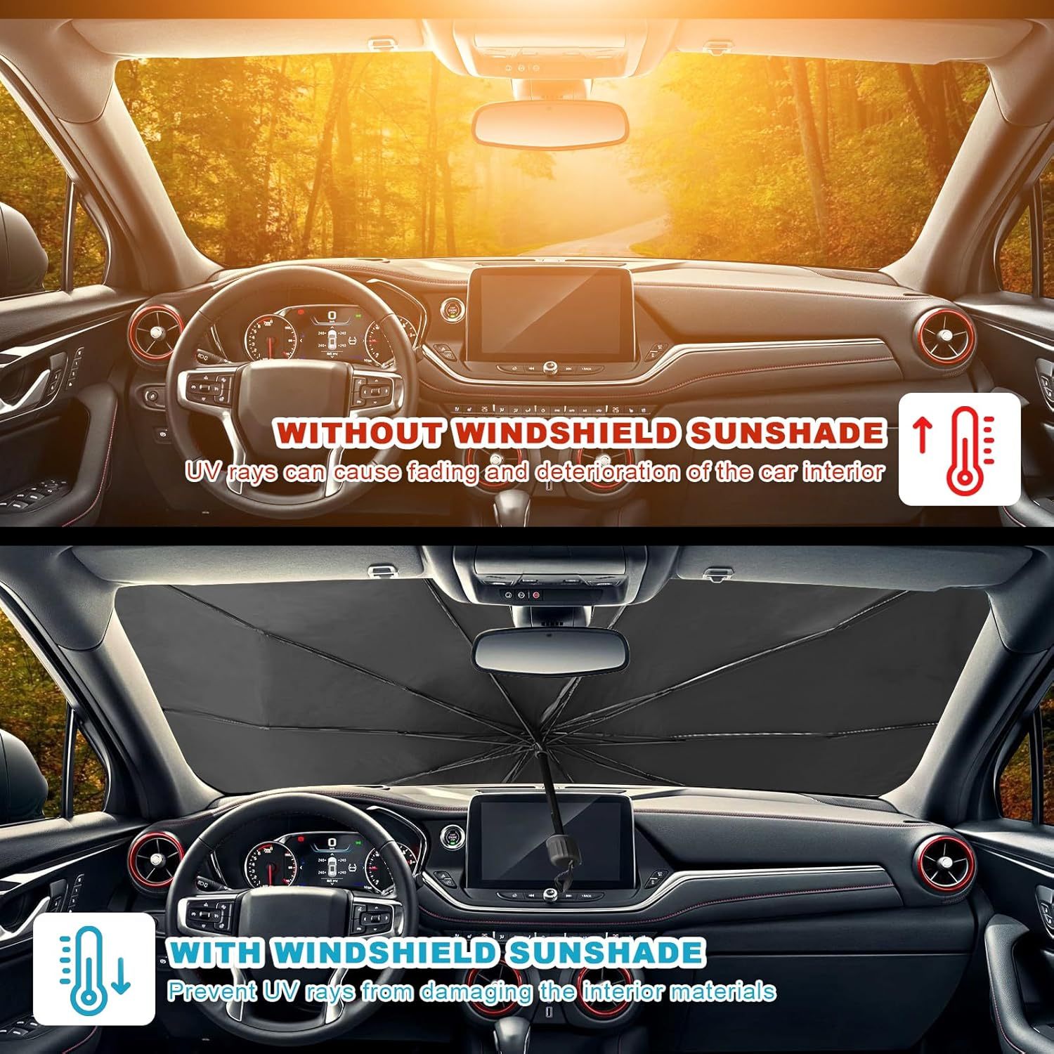 Foldable Reflector Windshields Umbrella Car Windshield Sun Shade UV Rays And Heat Sun Visor Protector Nak Health and Beauty