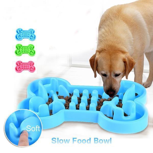 Pet Dog Slow Food Feeder Anti Choke Travel Bowl Crimson Medea