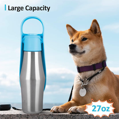 2024 New Portable Pet Dog Water Bottle Soft Silicone Leaf Design For White Diomedes