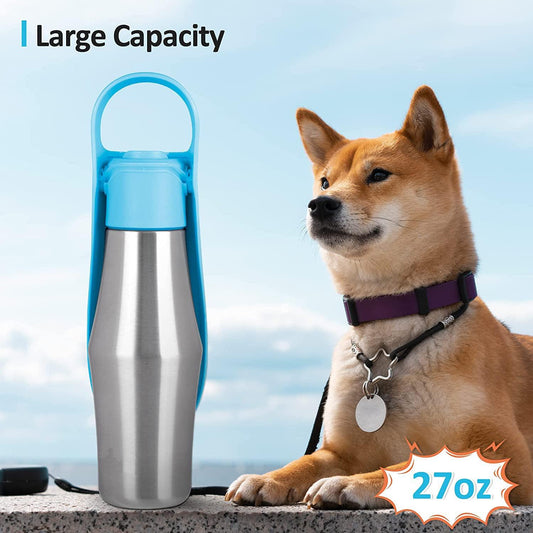 2024 New Portable Pet Dog Water Bottle Soft Silicone Leaf Design For White Diomedes