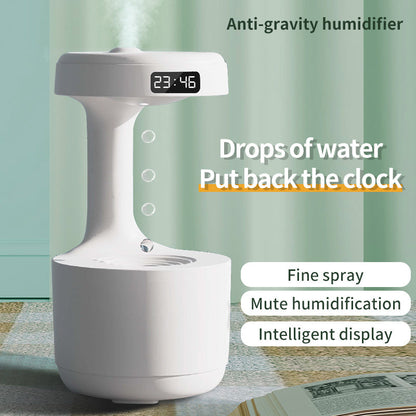 Bedroom Anti-Gravity Humidifier With Clock Water Drop Backflow Aroma Diffuser Large Capacity Office Bedroom Mute Heavy Fog Household Sprayer Nak Health and Beauty