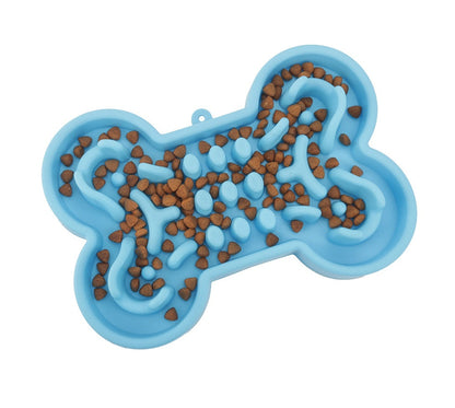 Pet Dog Slow Food Feeder Anti Choke Travel Bowl Crimson Medea