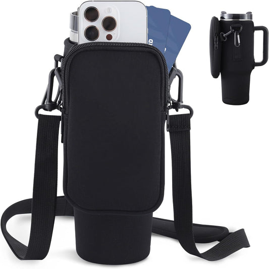 Slok Water Bottle Carrier Bag, Compatible With 40oz Tumbler With Handle, Modern Water Bottle Holder With Simple Adjustable Strap For Outdoor Walking Hiking Travelling Sports-Blue Purple Nak Health and Beauty