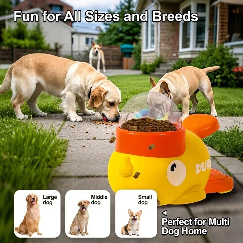 Dog Puzzle Feeder Interactive Pet Food Treat Dispenser Cartoon Duck Design Anti-slip Pets Automatic Feeder Toys For Dog Training Pet Products Nak Health and Beauty