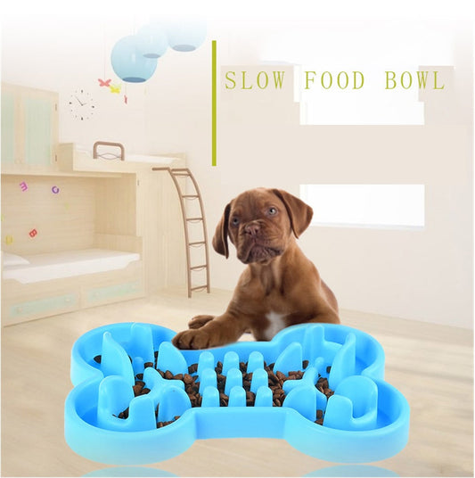 Pet Dog Slow Food Feeder Anti Choke Travel Bowl Crimson Medea