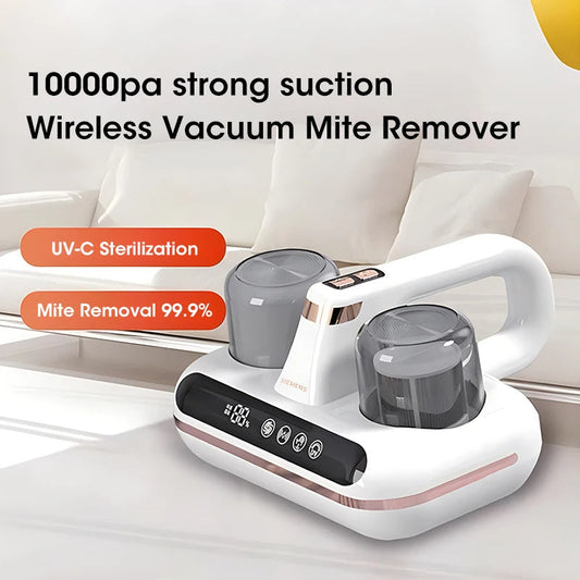 New Mattress Vacuum Mite Remover Cordless Handheld Cleaner Powerful Suction For Cleaning Bed Pillows Home Supplies Nak Health and Beauty