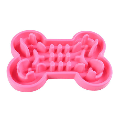 Pet Dog Slow Food Feeder Anti Choke Travel Bowl Crimson Medea