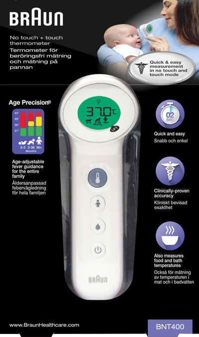 BRAUN NO TOUCH THERMOMETER PRECISION TECHNOLOGY