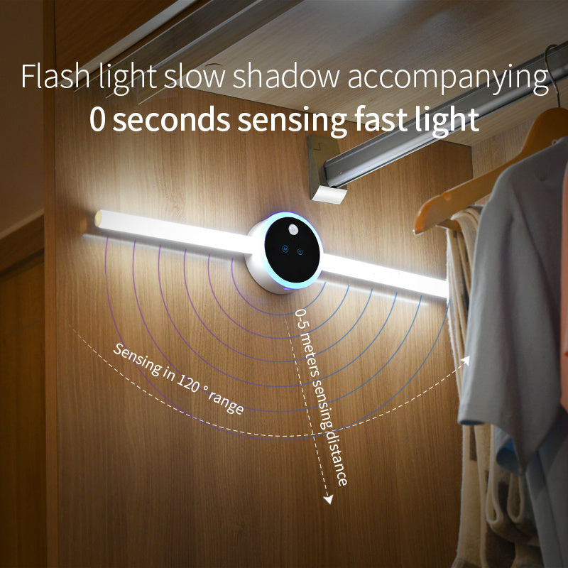 Smart Cabinet Light Clock Timing Sensor Light Removable LED Wardrobe Light Human Body Sensor Light Nak Health and Beauty