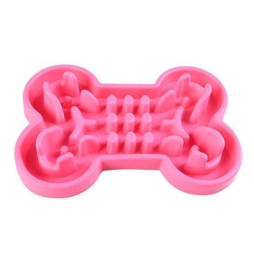 Pet Dog Slow Food Feeder Anti Choke Travel Bowl Crimson Medea