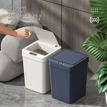 Kitchen Living Room Waterproof Automatic Smart Induction Trash Can With Lid Nak Health and Beauty