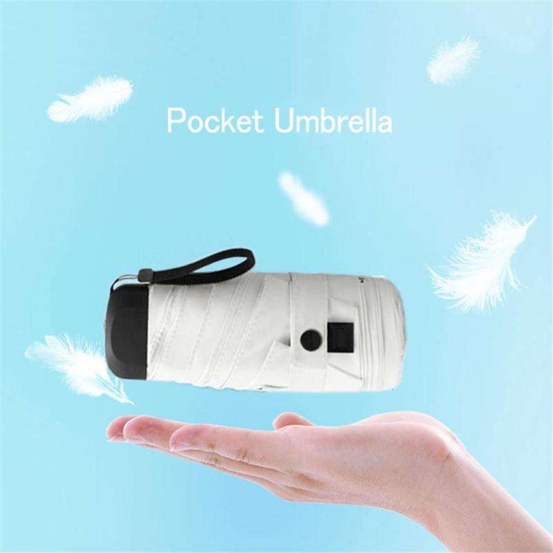 Portable Anti-UV Pouch Mini Umbrella Rain Women Windproof Durable 5 Folding Sun Umbrellas Portable Solar Female Parasol Nak Health and Beauty