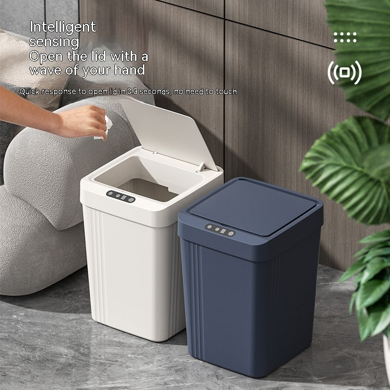 Kitchen Living Room Waterproof Automatic Smart Induction Trash Can With Lid Nak Health and Beauty