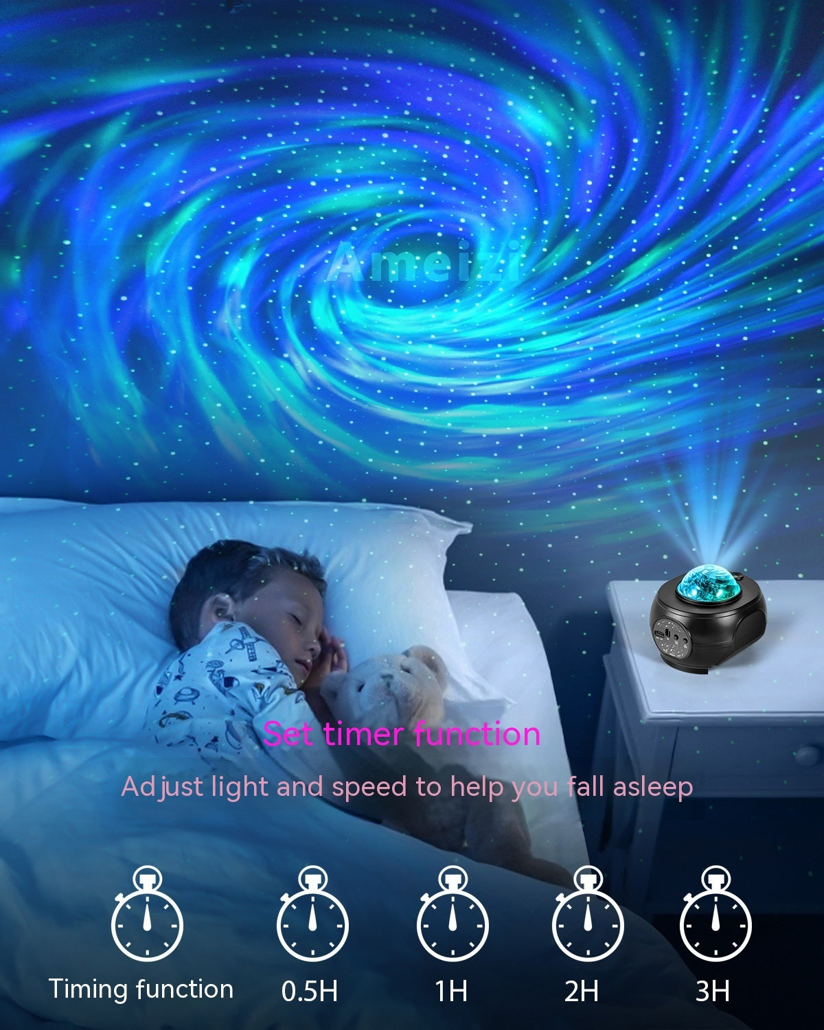 APP Starry Sky Projector Music Small Night Lamp Nak Health and Beauty