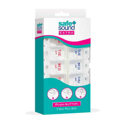SAFE & SOUND PUSH-BUTTON 7 DAY PILL BOX