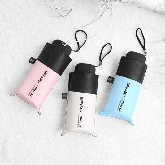 Portable Anti-UV Pouch Mini Umbrella Rain Women Windproof Durable 5 Folding Sun Umbrellas Portable Solar Female Parasol Nak Health and Beauty