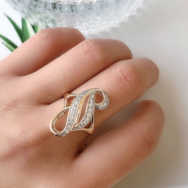 Ring Special-interest Design Irregular Geometric Rose Gold Nak Health and Beauty