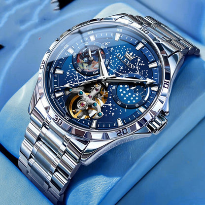 Fashion Starry Sky Mechanical Watch Business Hollow Waterproof Men Nak Health and Beauty