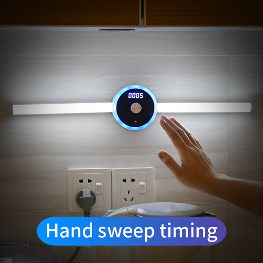 Smart Cabinet Light Clock Timing Sensor Light Removable LED Wardrobe Light Human Body Sensor Light Nak Health and Beauty