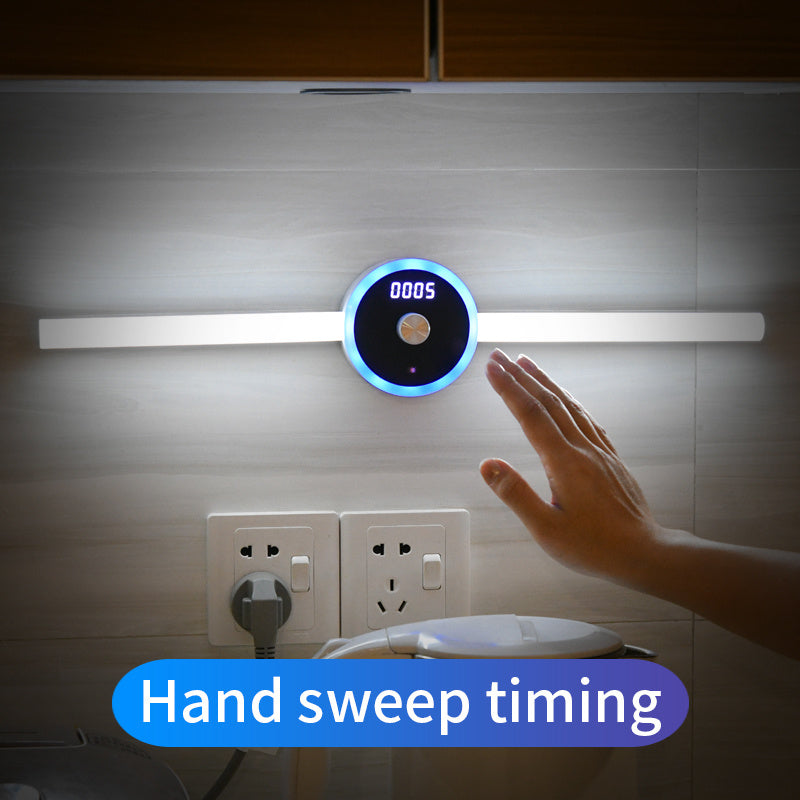 Smart Cabinet Light Clock Timing Sensor Light Removable LED Wardrobe Light Human Body Sensor Light Nak Health and Beauty