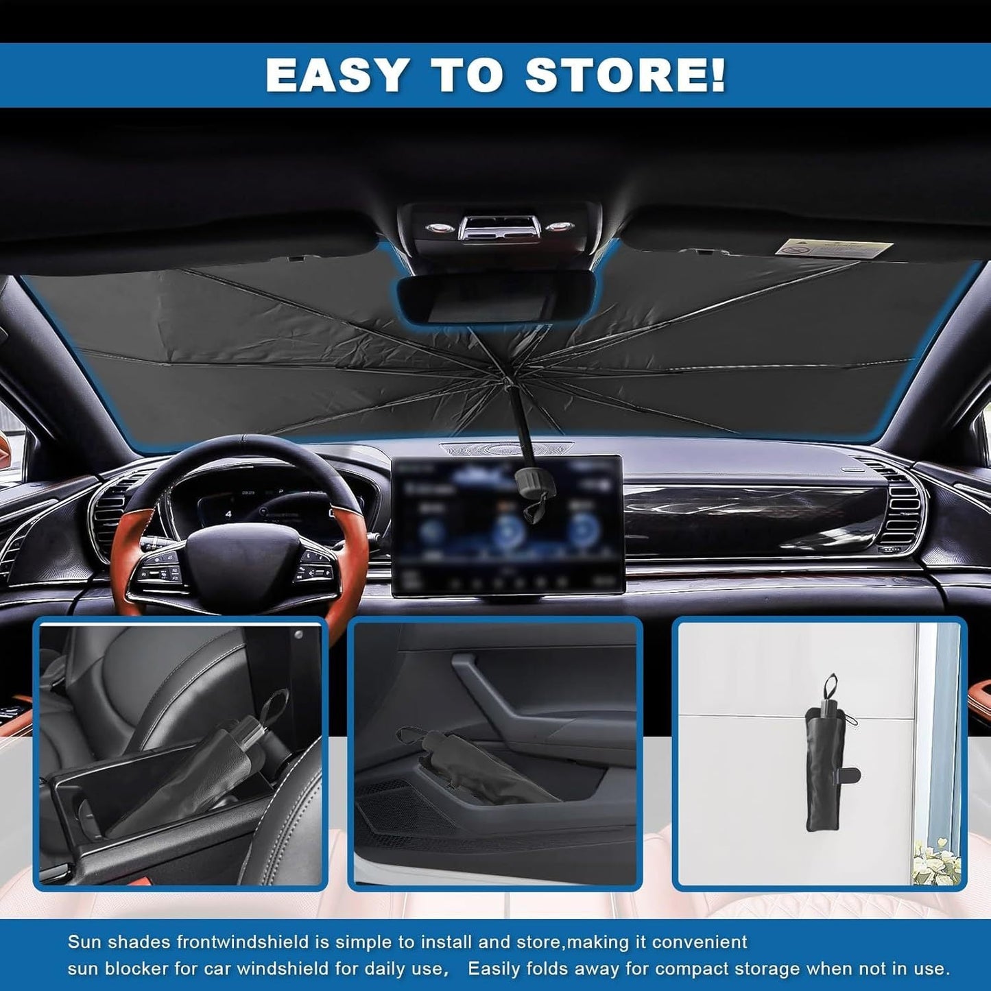 Foldable Reflector Windshields Umbrella Car Windshield Sun Shade UV Rays And Heat Sun Visor Protector Nak Health and Beauty